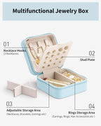 VLANDO Macaron‑Ear Stud Plate Macaron Regular – Small Portable Travel Jewelry Box Organizer