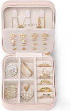 VLANDO Macaron‑Ear Stud Plate Macaron Regular – Small Portable Travel Jewelry Box Organizer