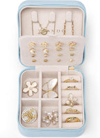 VLANDO Macaron‑Ear Stud Plate Macaron Regular – Small Portable Travel Jewelry Box Organizer