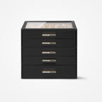 VLANDO Quiet Luxe 5-Layer Glass Lid Jewelry Box Organizer
