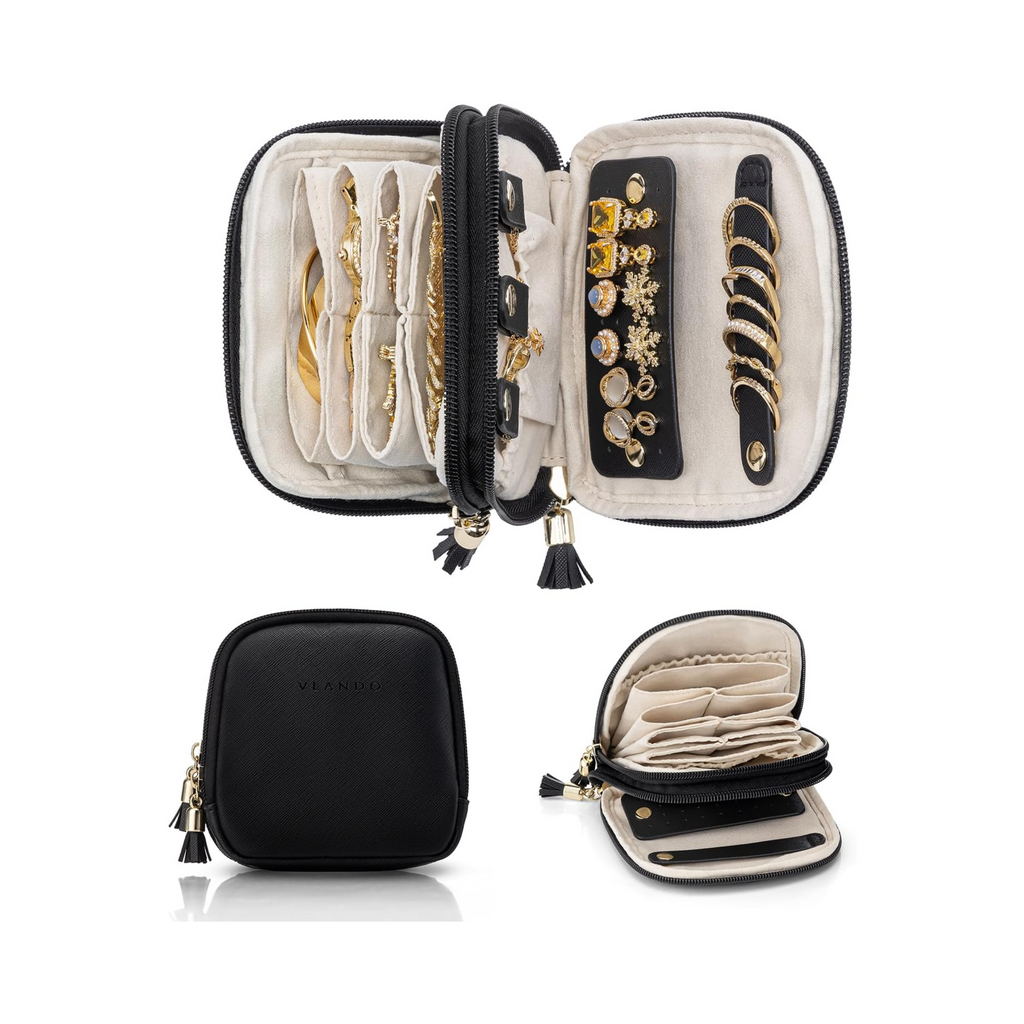 Vlando 2-Layer Travel Jewelry Organizer