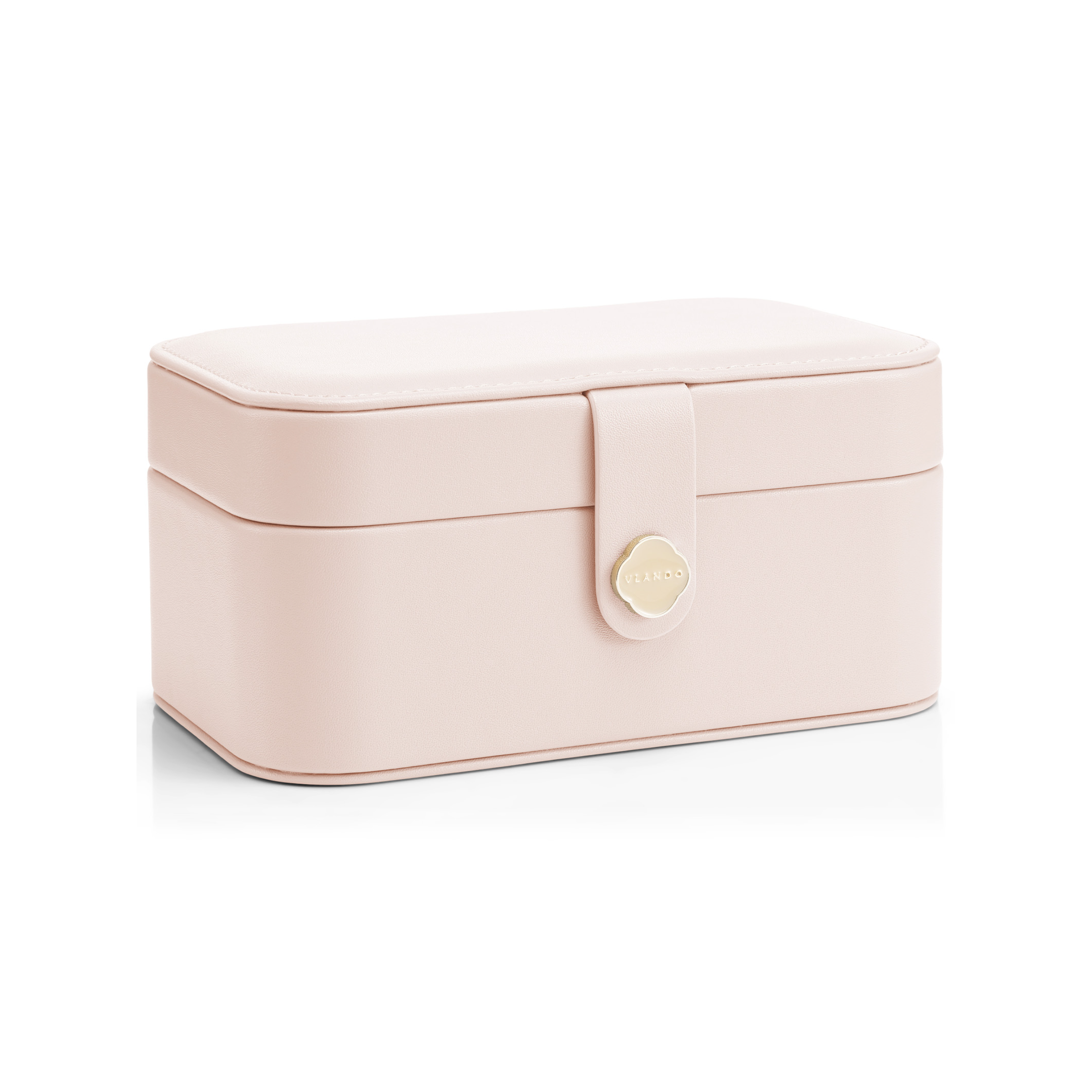VLANDO Music Box, Travel Jewelry Case, 2‑Layer Jewelry & Earring Box Organizer