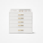 VLANDO Quiet Luxe 5-Layer Glass Lid Jewelry Box Organizer