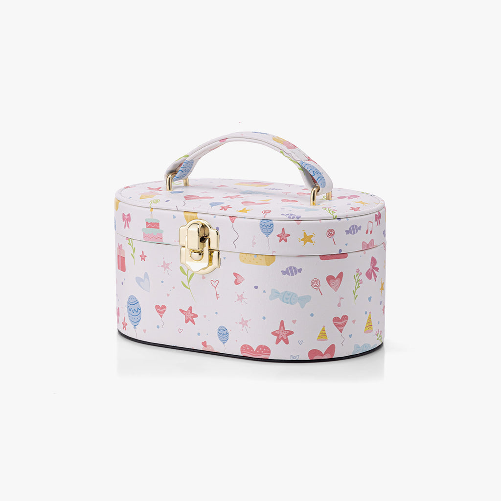 VLANDO Musical Jewelry Box for Girls – Spinning Ballerina, Soft Faux Leather Kids Jewelry Organizer & Mirror