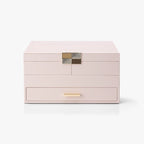 VLANDO Quiet Luxe 3-Layer Jewelry Box Organizer with Retractable Tray