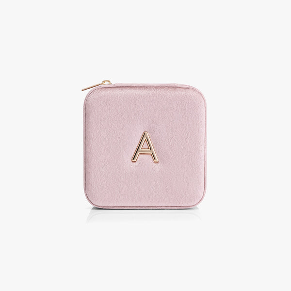VLANDO Travel Ritual Initial Jewelry Case – Mini Travel Jewelry Organizer with Mirror