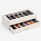 VLANDO sunglasses organizer box in Creamy white for organized storage