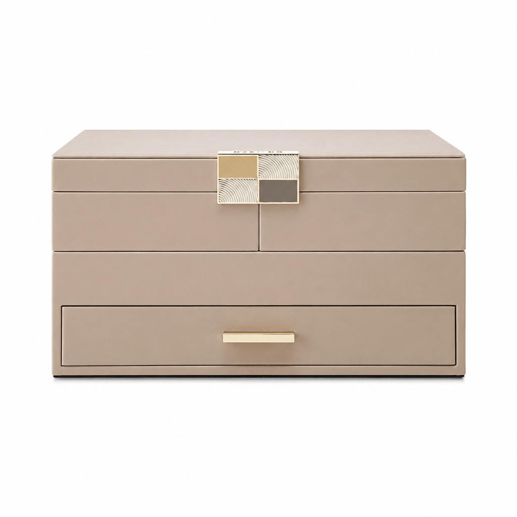 VLANDO Quiet Luxe jewelry box organizer in Latte Beige