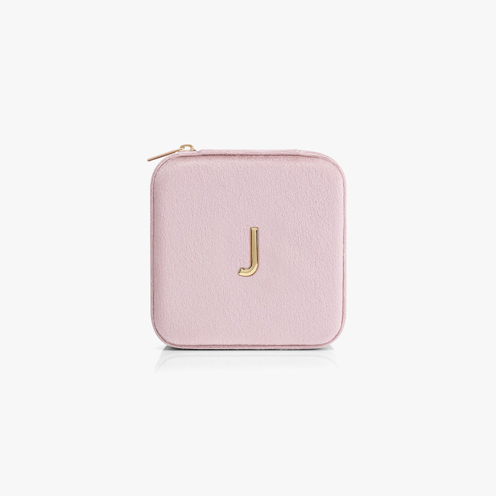 VLANDO Travel Ritual Initial Jewelry Case – Mini Travel Jewelry Organizer with Mirror