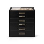 VLANDO Cinderella 6-Drawer Quiet Luxe Jewelry Box Organizer with Glass Lid