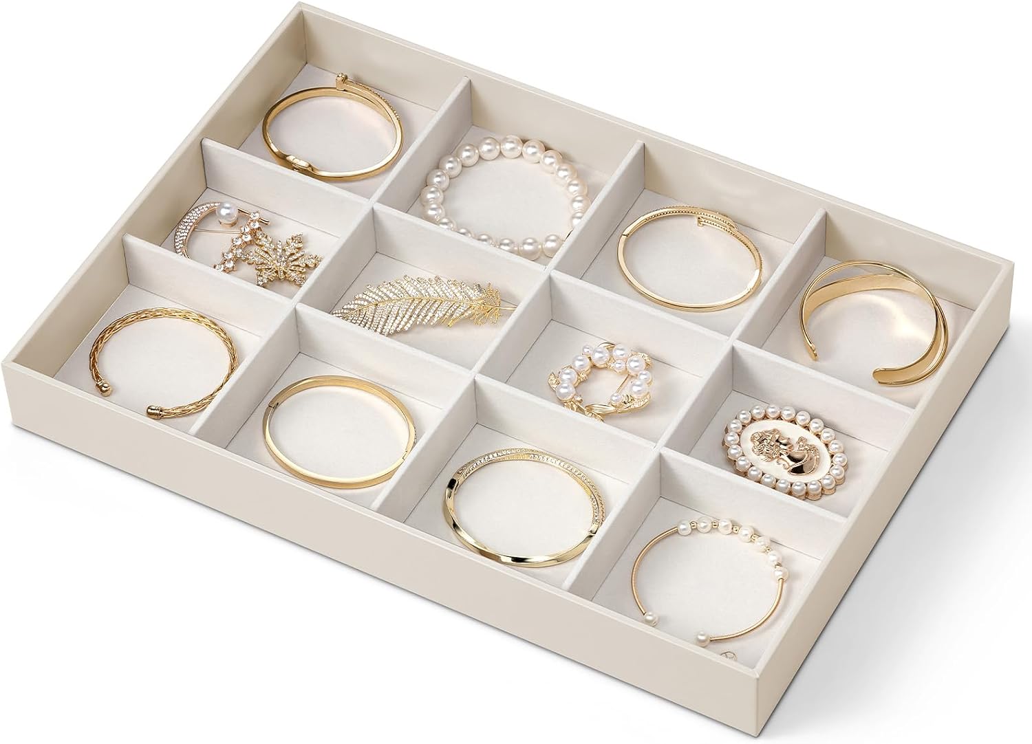 VLANDO Moments Stackable Jewelry Tray Set – 56-Grid, Bracelet, Jewelry & Glasses Tiers