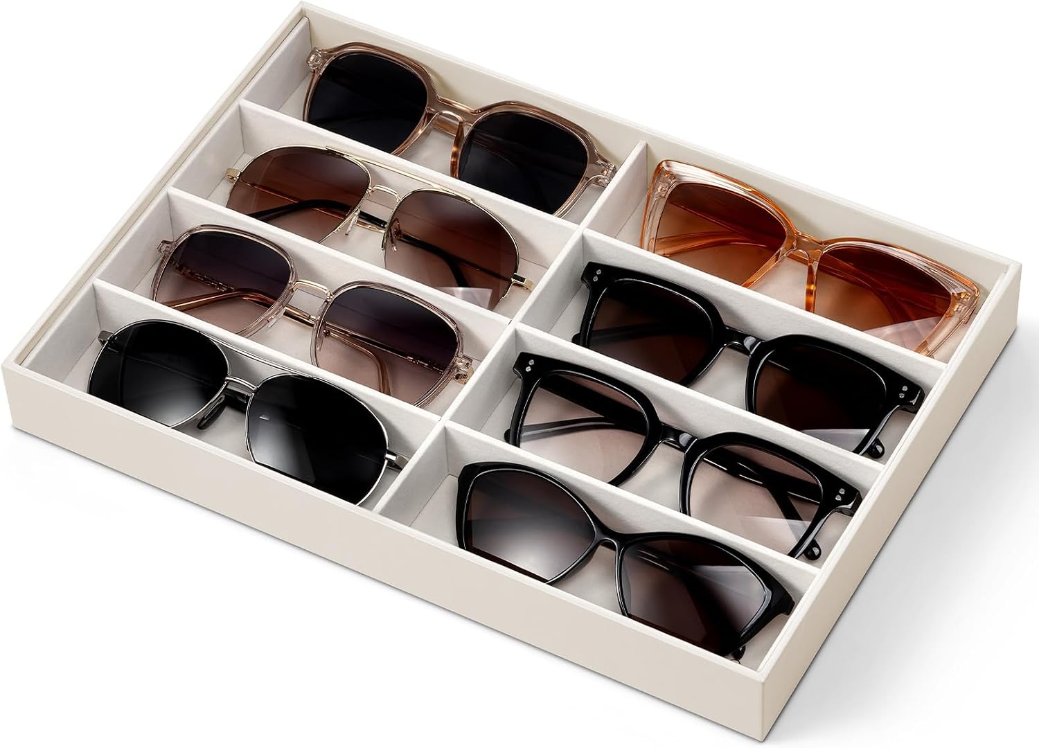 VLANDO Moments Stackable Jewelry Tray Set – 56-Grid, Bracelet, Jewelry & Glasses Tiers