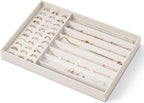 VLANDO Moments Stackable Jewelry Tray Set – 56-Grid, Bracelet, Jewelry & Glasses Tiers
