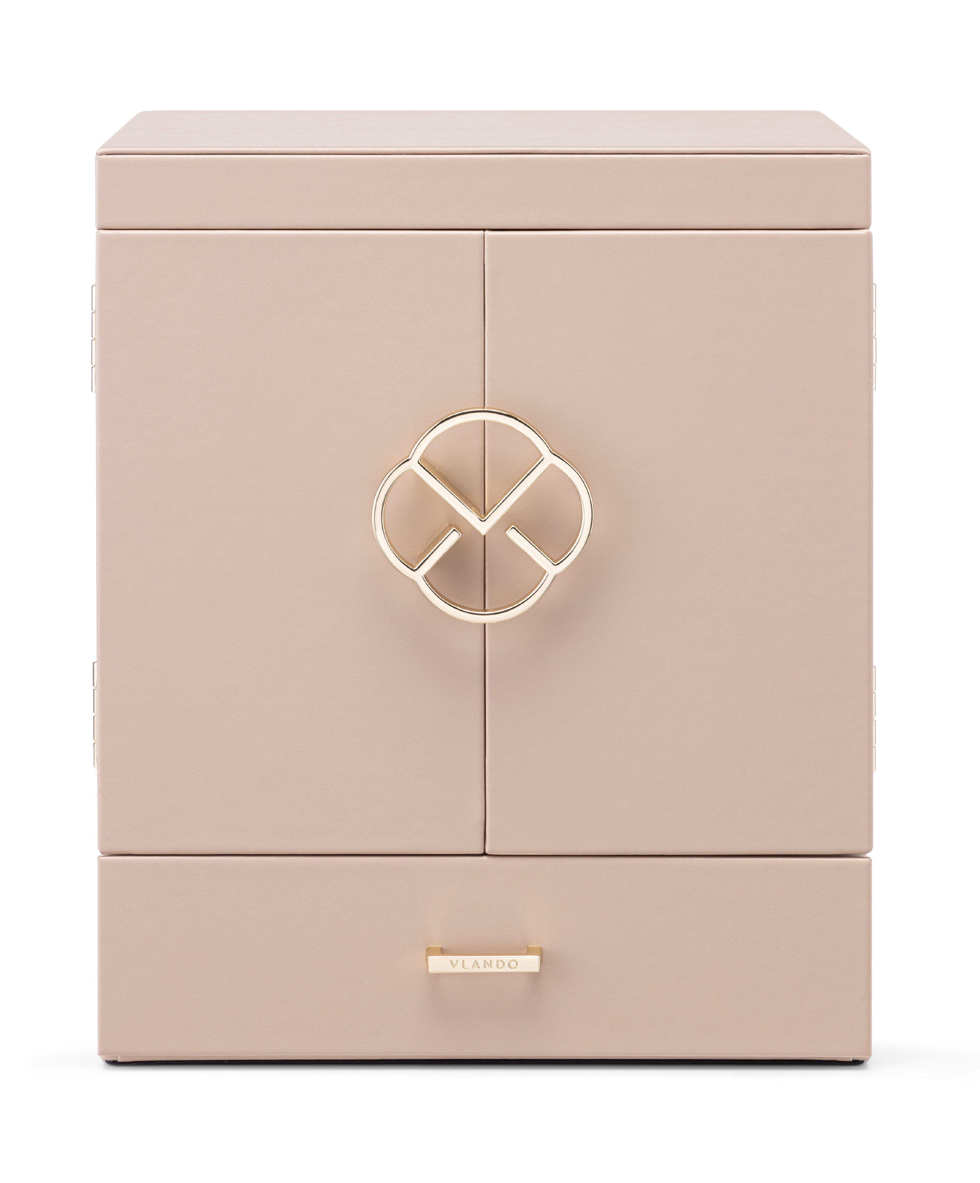 VLANDO Quiet Luxe 6-Layer Large Jewelry Box & Organizer with Mirror