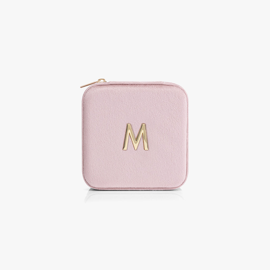 VLANDO Travel Ritual Initial Jewelry Case – Mini Travel Jewelry Organizer with Mirror