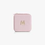 VLANDO Travel Ritual Initial Jewelry Case – Mini Travel Jewelry Organizer with Mirror