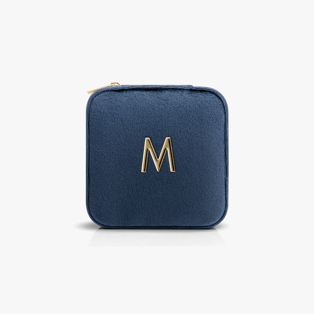 VLANDO Travel Ritual Initial Jewelry Case – Mini Travel Jewelry Boxr with Mirror,Gift for Women