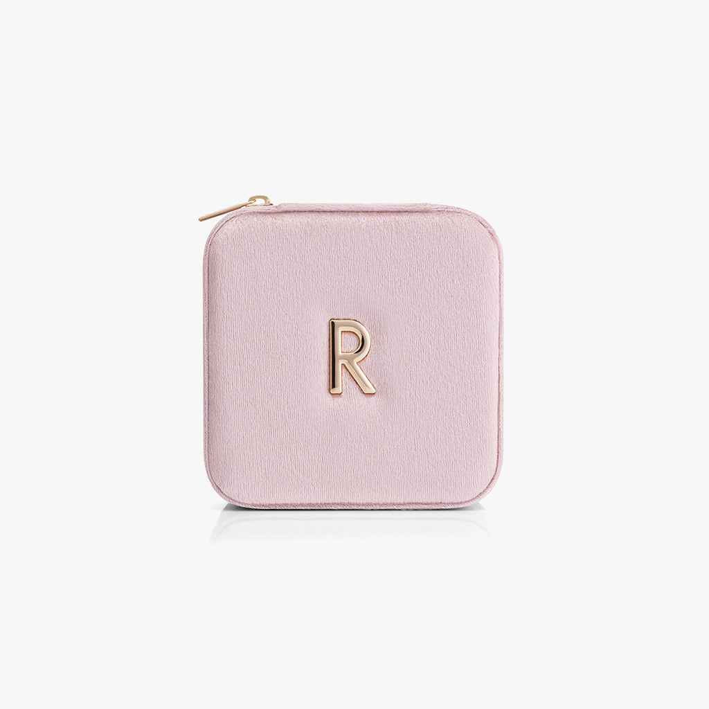 VLANDO Travel Ritual Initial Jewelry Case – Mini Travel Jewelry Organizer with Mirror