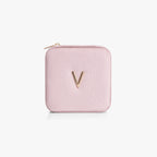 VLANDO Travel Ritual Initial Jewelry Case – Mini Travel Jewelry Organizer with Mirror