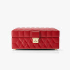 VLANDO Quiet Luxe Tailored Stitch Jewelry Box with Metal Feet – Premium Leather Organizer