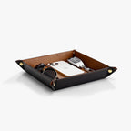 VLANDO Leather Valet Tray Organizer – Nightstand & Vanity Catchall Tray for Keys, Wallet & Accessories
