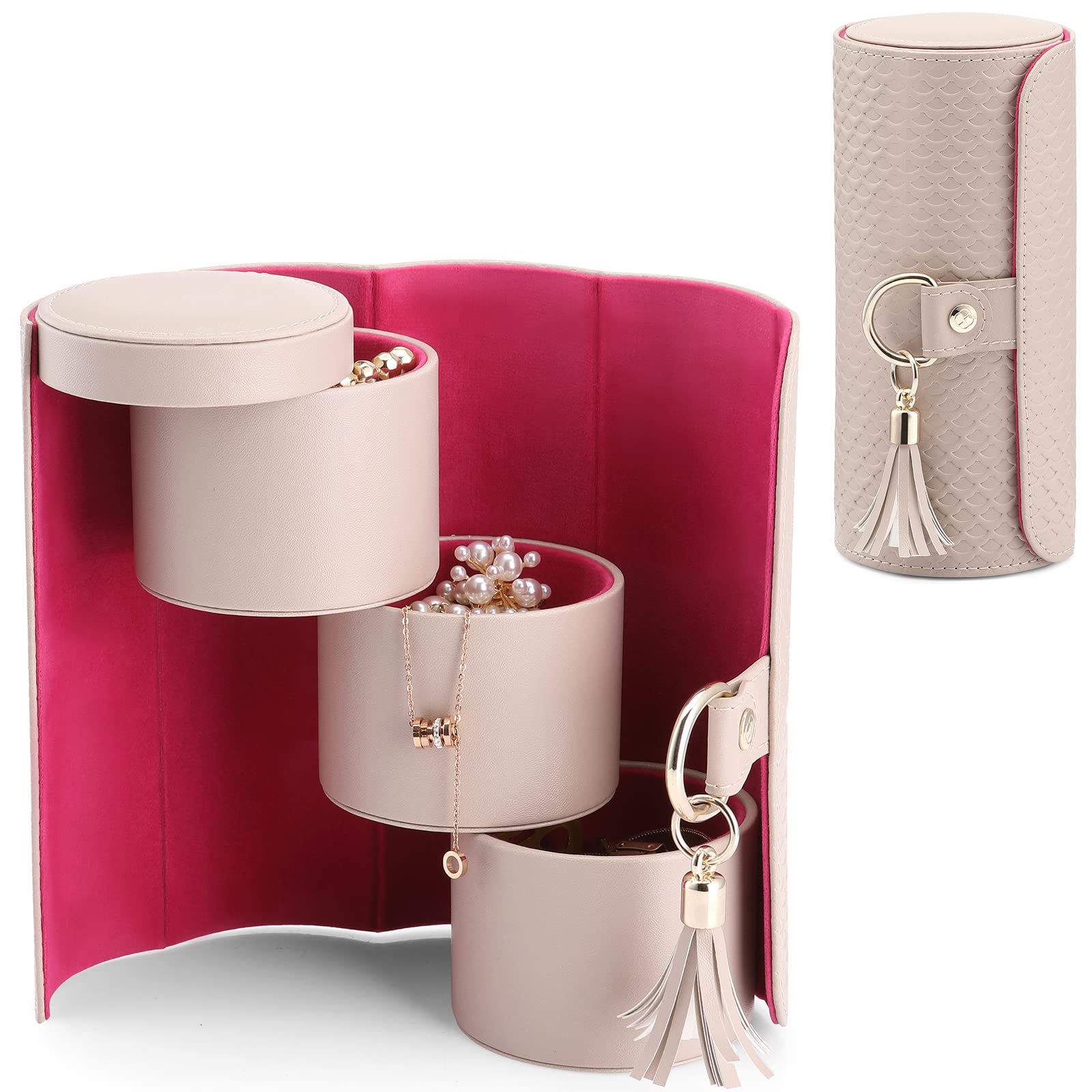 VLANDO Travel Ritual- Viaggio 3-Layer Rotation Small Travel Jewelry Box