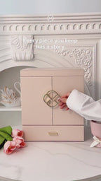 VLANDO Quiet Luxe 6-Layer Large Jewelry Box & Organizer with Mirror